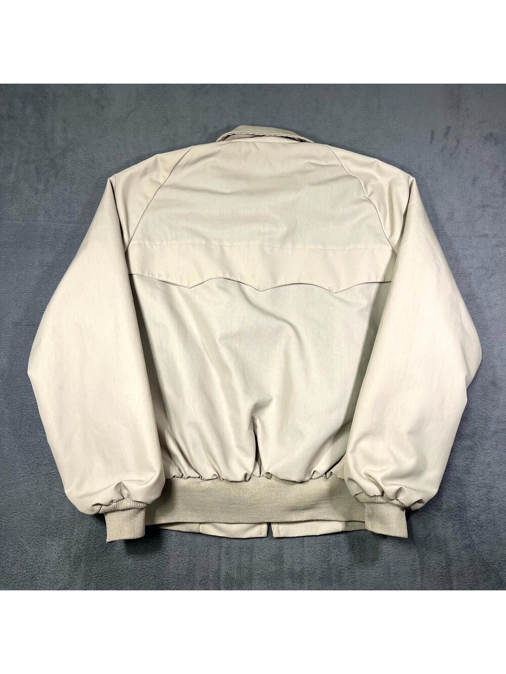 Vintage American Jac Jacket Tan Mens L Bomber Full Zip Plaid Lined Windbreaker - Picture 8 of 8
